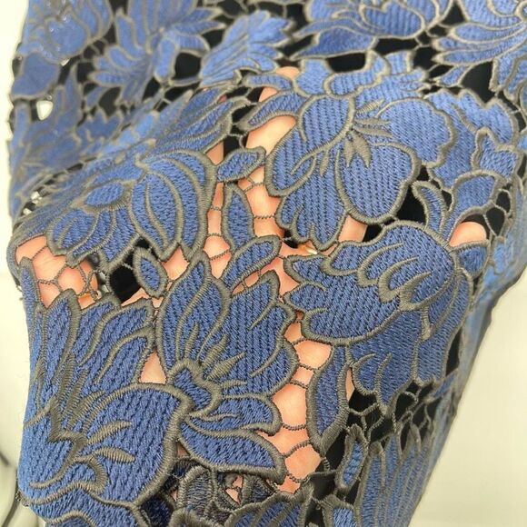 Postmark Anthropologie Womens Koria Floral Lace Shell Top Blouse Blue Small - Picture 10 of 10